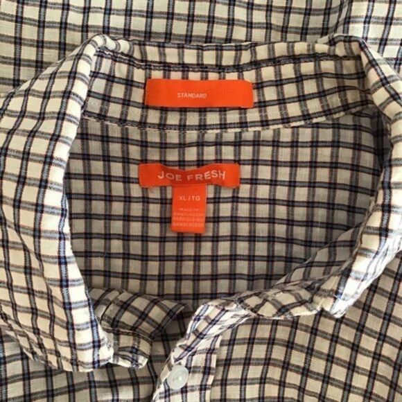 Joe Fresh Mens Casual Plaid Button Down SIZE XLARGE SHIRT  LINEN COTTON MATERIAL - Picture 6 of 8